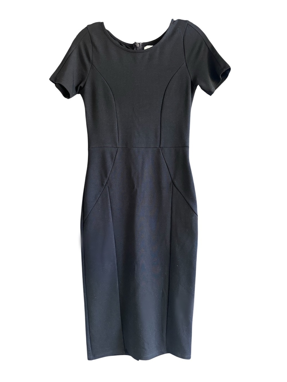 Unique Vintage Black Short-Sleeve Midi Dress